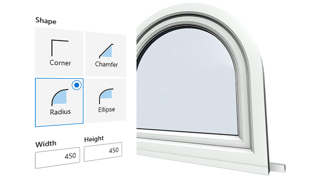 Shaped window frames